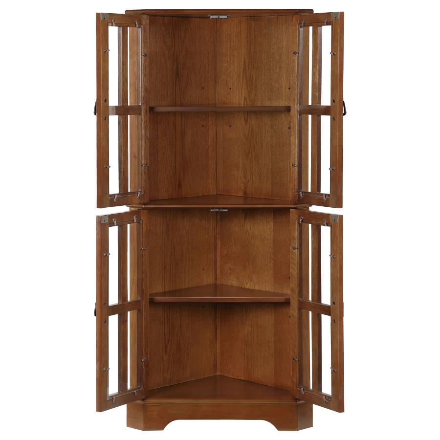 Coreosis Brown Curio Cabinet - furniture place usa