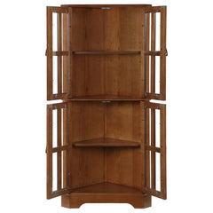 Coreosis Brown Curio Cabinet - furniture place usa