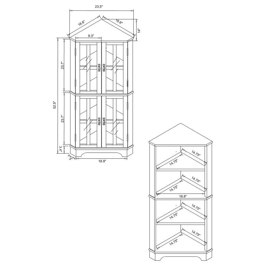 Coreosis Brown Curio Cabinet - furniture place usa