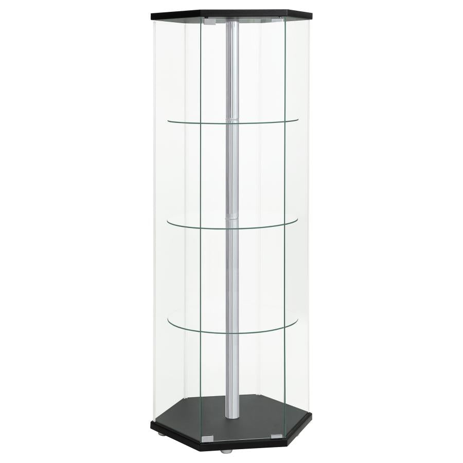 Zahavah Black Curio Cabinet - furniture place usa