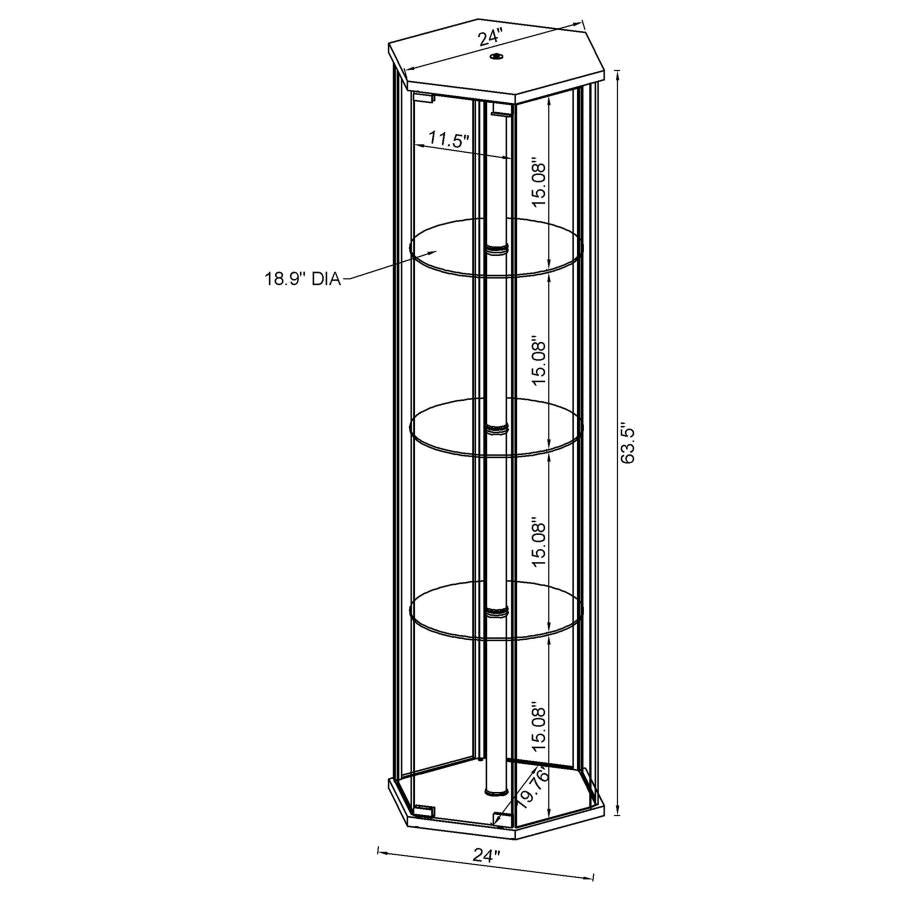 Zahavah Black Curio Cabinet - furniture place usa