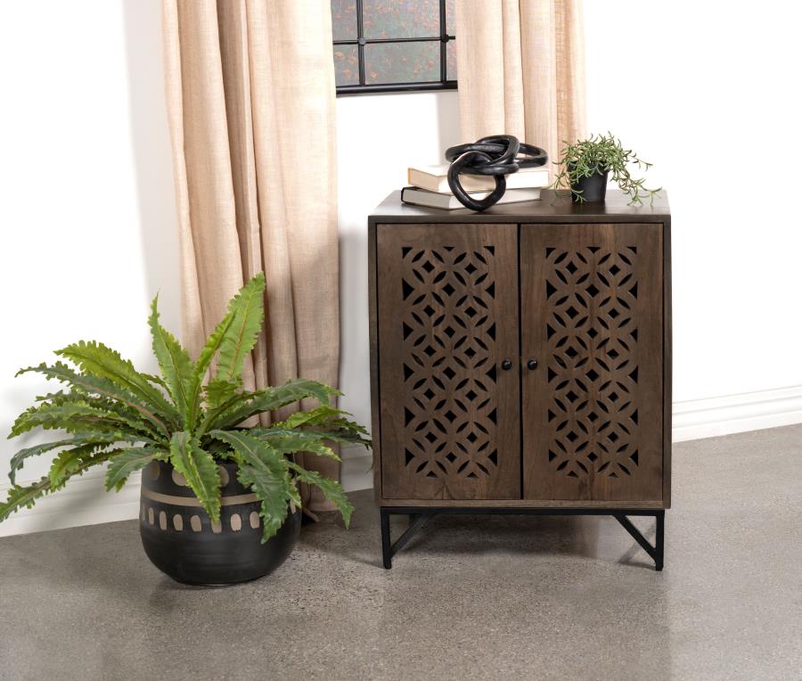 Zaria Brown Accent Cabinet - furniture place usa