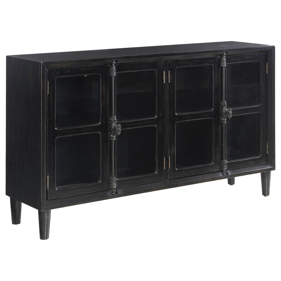 Sylvia Black Accent Cabinet - furniture place usa