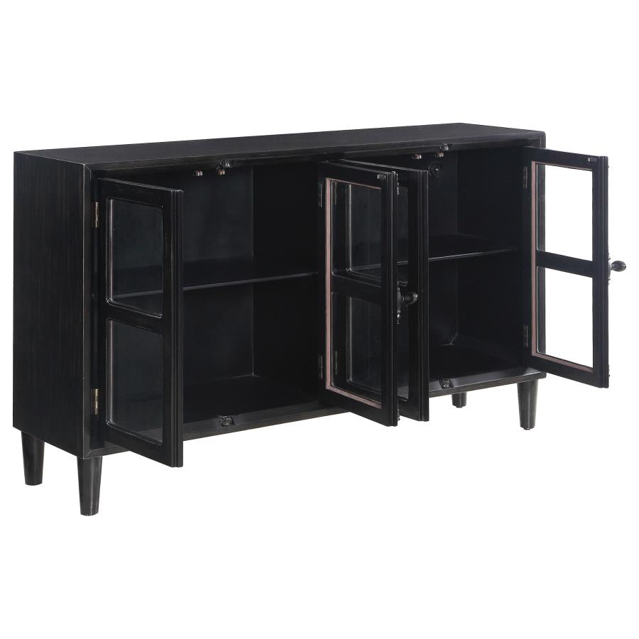 Sylvia Black Accent Cabinet - furniture place usa