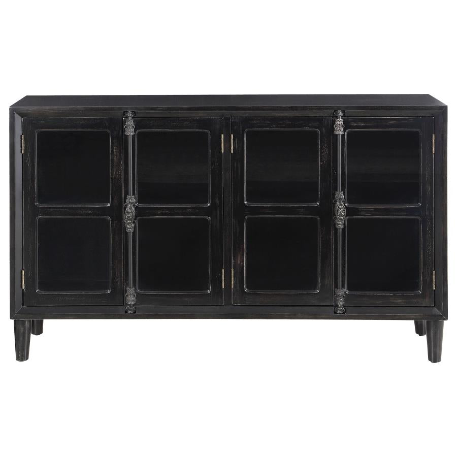 Sylvia Black Accent Cabinet - furniture place usa