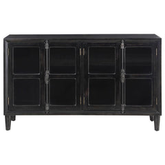 Sylvia Black Accent Cabinet - furniture place usa