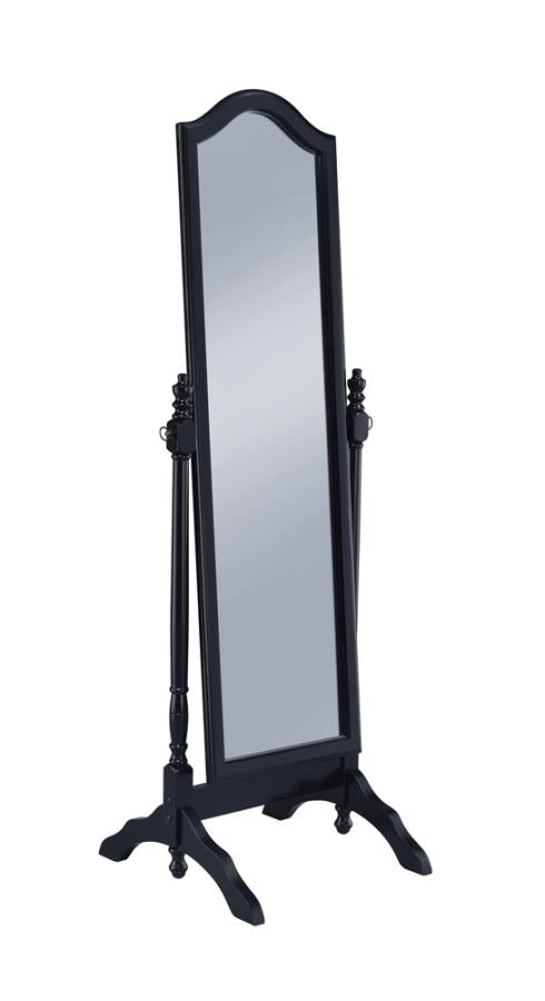 Cabot Black Cheval Mirror - furniture place usa