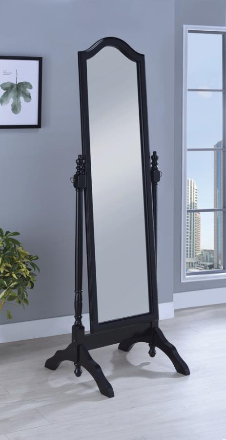 Cabot Black Cheval Mirror - furniture place usa