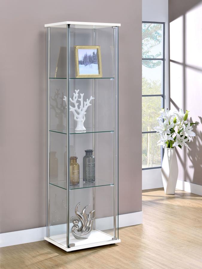 Bellatrix White Curio Cabinet - furniture place usa