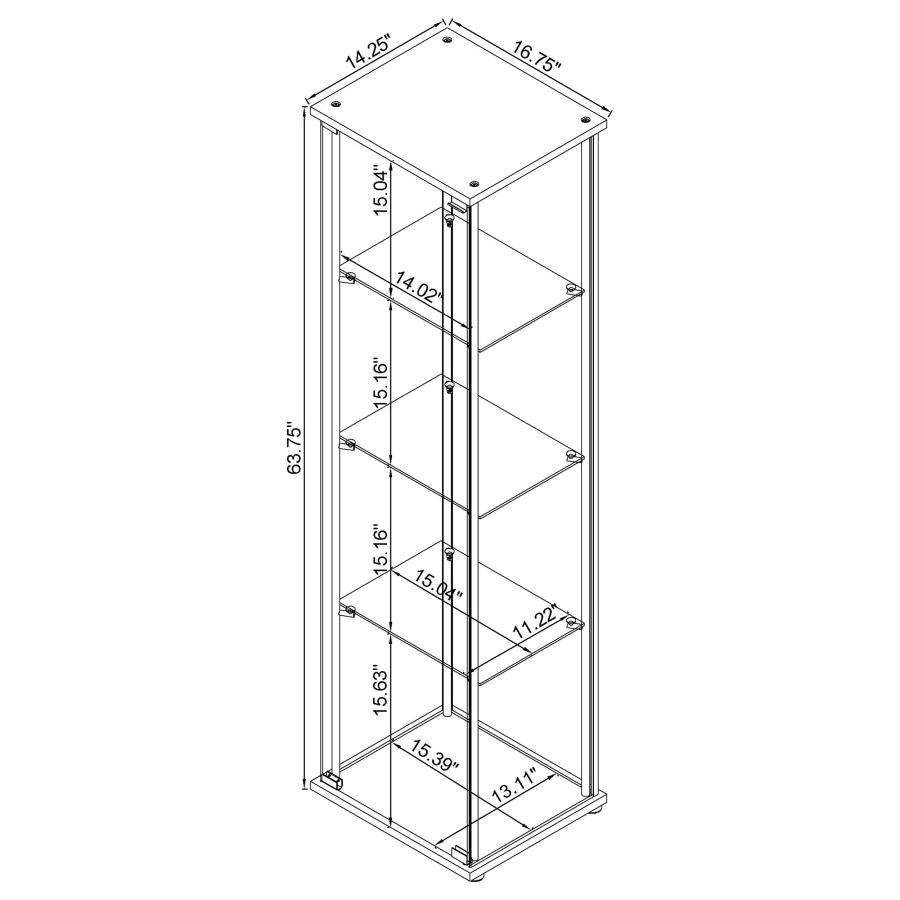 Bellatrix White Curio Cabinet - furniture place usa