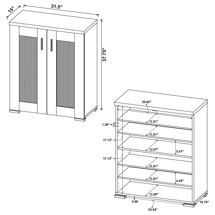 Bristol Brown Shoe Cabinet - furniture place usa