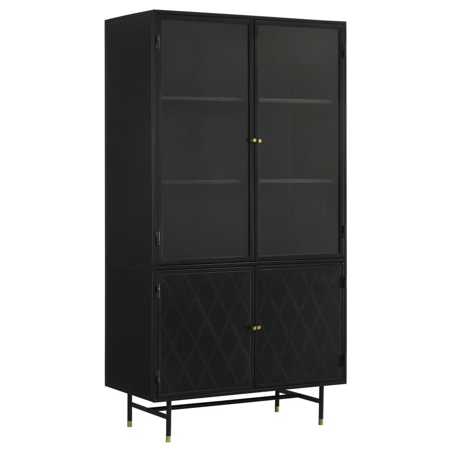 Santiago Black Tall Accent Cabinet - furniture place usa