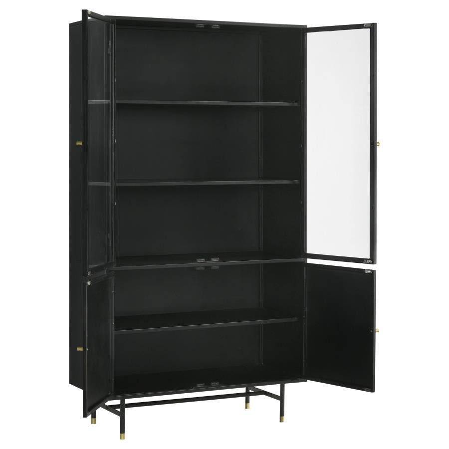 Santiago Black Tall Accent Cabinet - furniture place usa