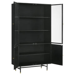 Santiago Black Tall Accent Cabinet - furniture place usa