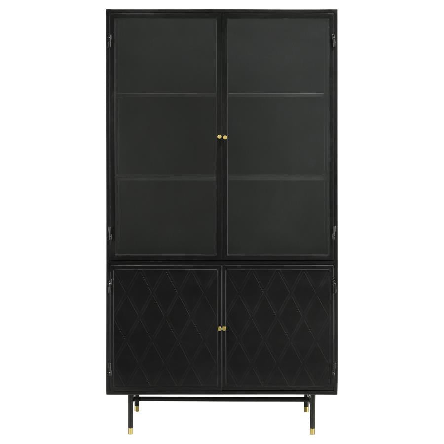 Santiago Black Tall Accent Cabinet - furniture place usa