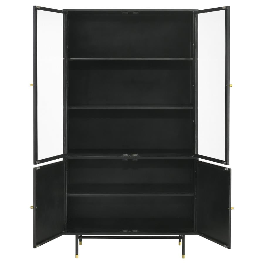 Santiago Black Tall Accent Cabinet - furniture place usa