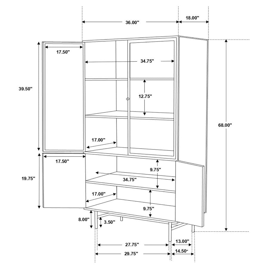 Santiago Black Tall Accent Cabinet - furniture place usa