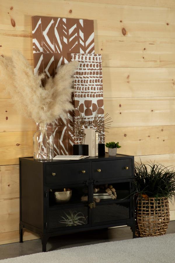 Sadler Black Accent Cabinet - furniture place usa