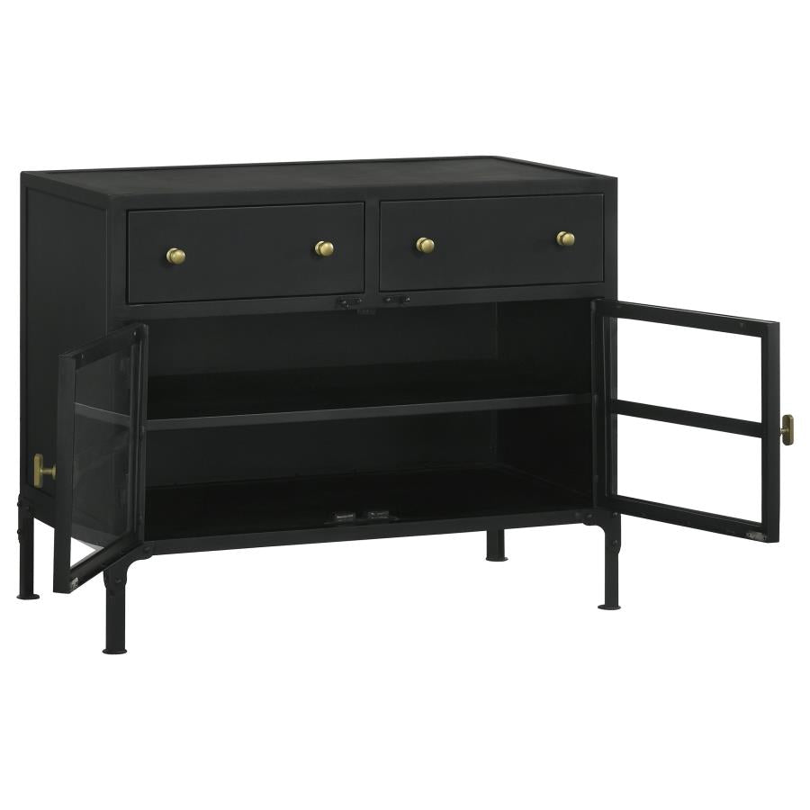 Sadler Black Accent Cabinet - furniture place usa