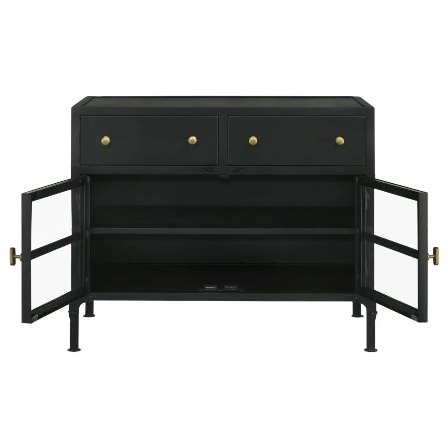 Sadler Black Accent Cabinet - furniture place usa