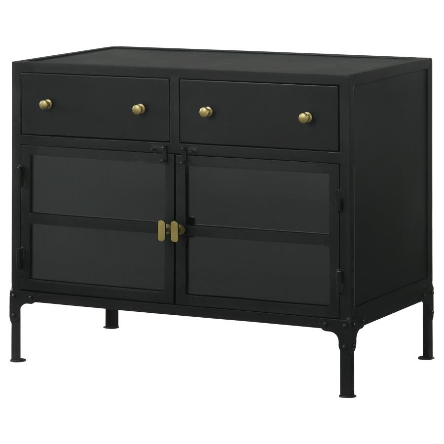 Sadler Black Accent Cabinet - furniture place usa