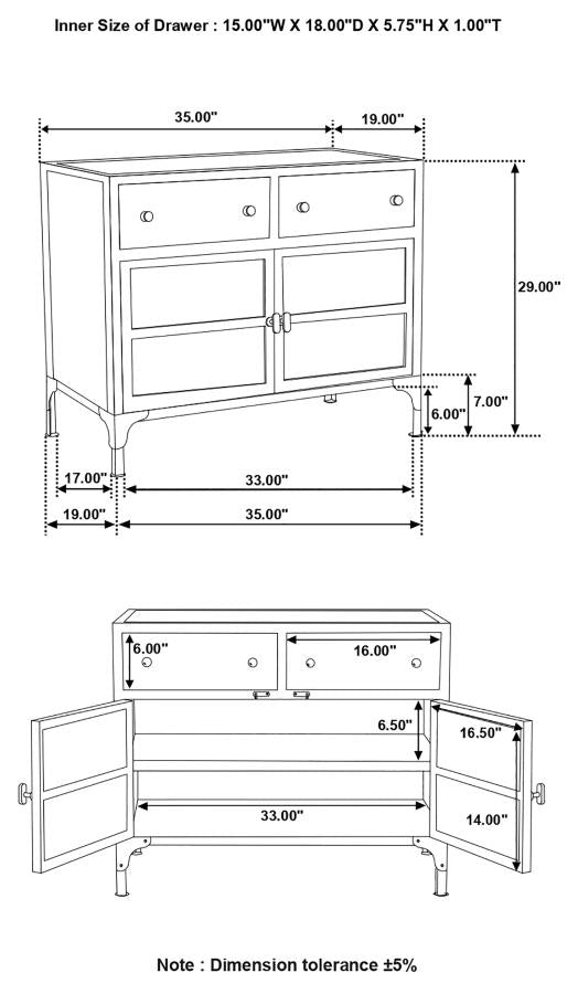 Sadler Black Accent Cabinet - furniture place usa