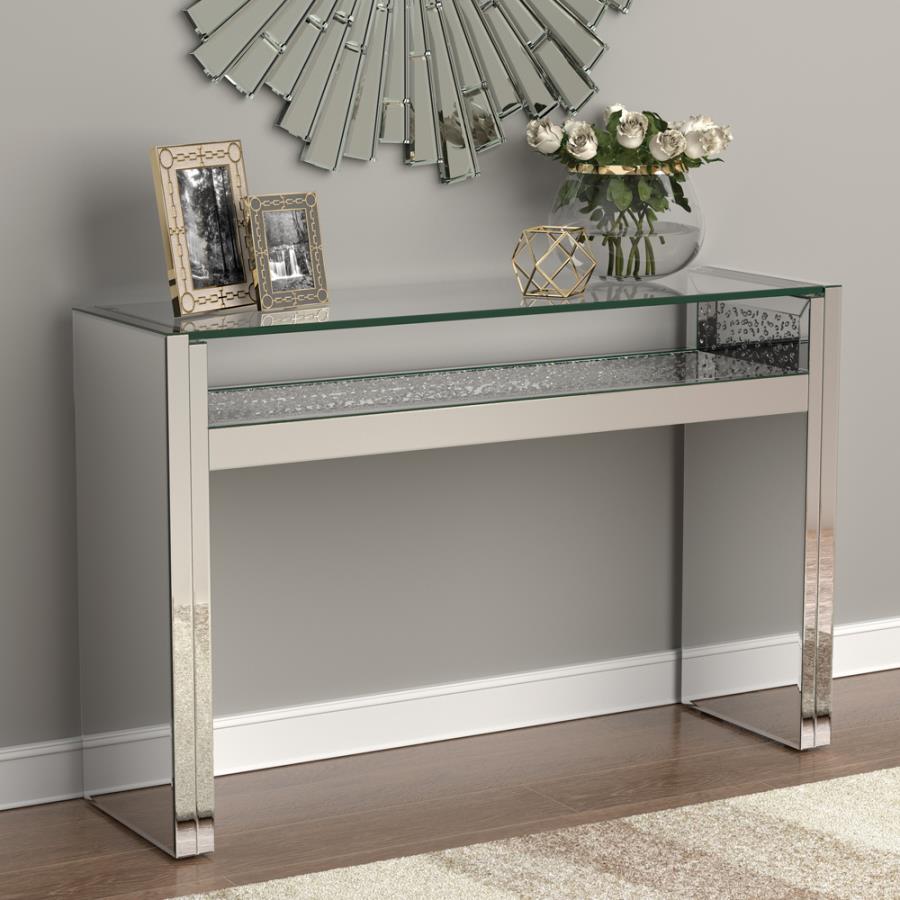 Edna Silver Console Table - furniture place usa