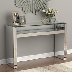 Edna Silver Console Table - furniture place usa