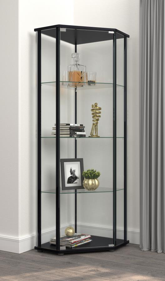 Zenobia Black Curio Cabinet - furniture place usa