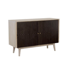 Ixora Black Accent Cabinet - furniture place usa