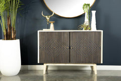 Ixora Black Accent Cabinet - furniture place usa