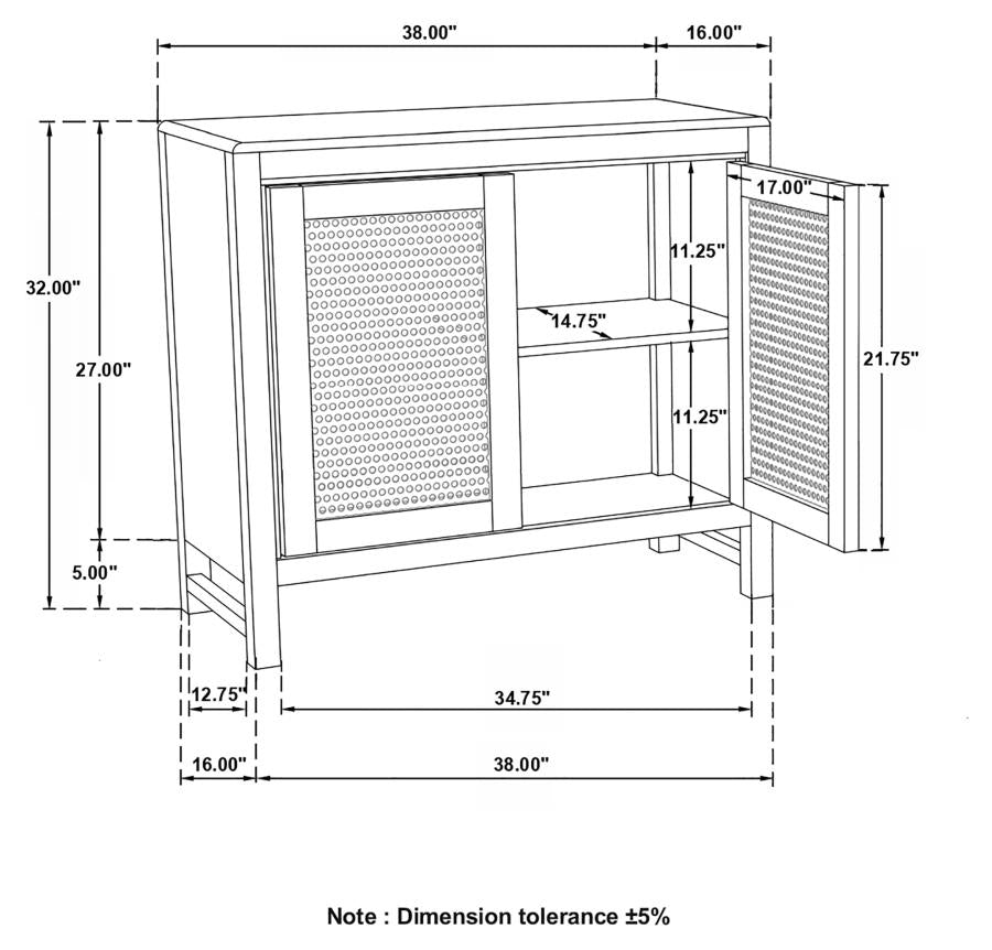 Zamora Brown Accent Cabinet - furniture place usa