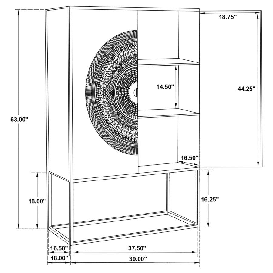 Jenna Black Accent Cabinet - furniture place usa