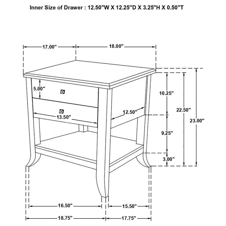 Russo Brown Side Table - furniture place usa