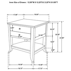 Russo Brown Side Table - furniture place usa