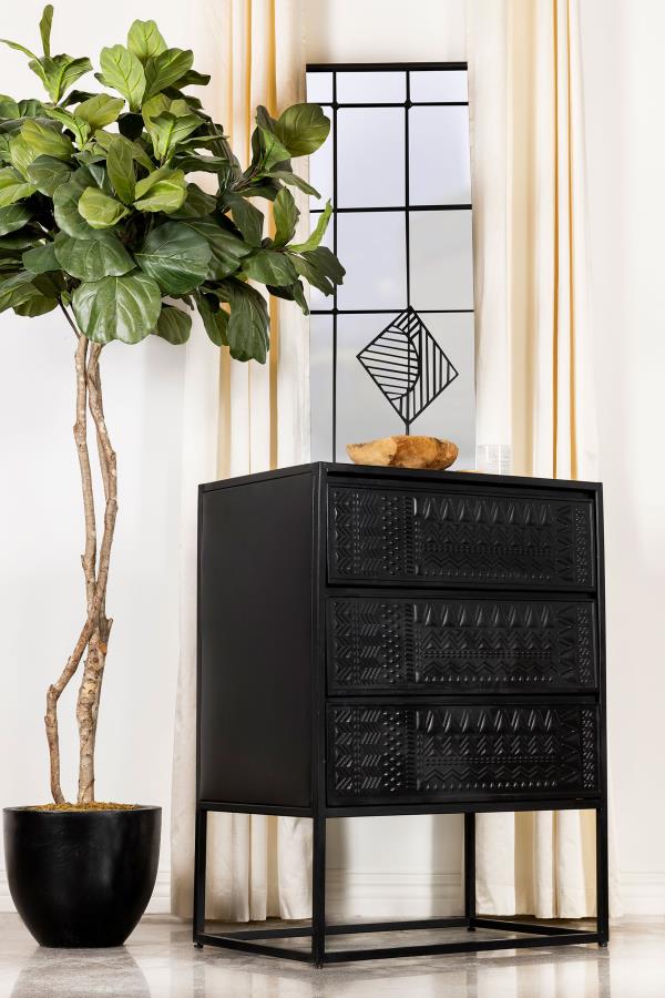 Alcoa Black Tall Accent Cabinet - furniture place usa