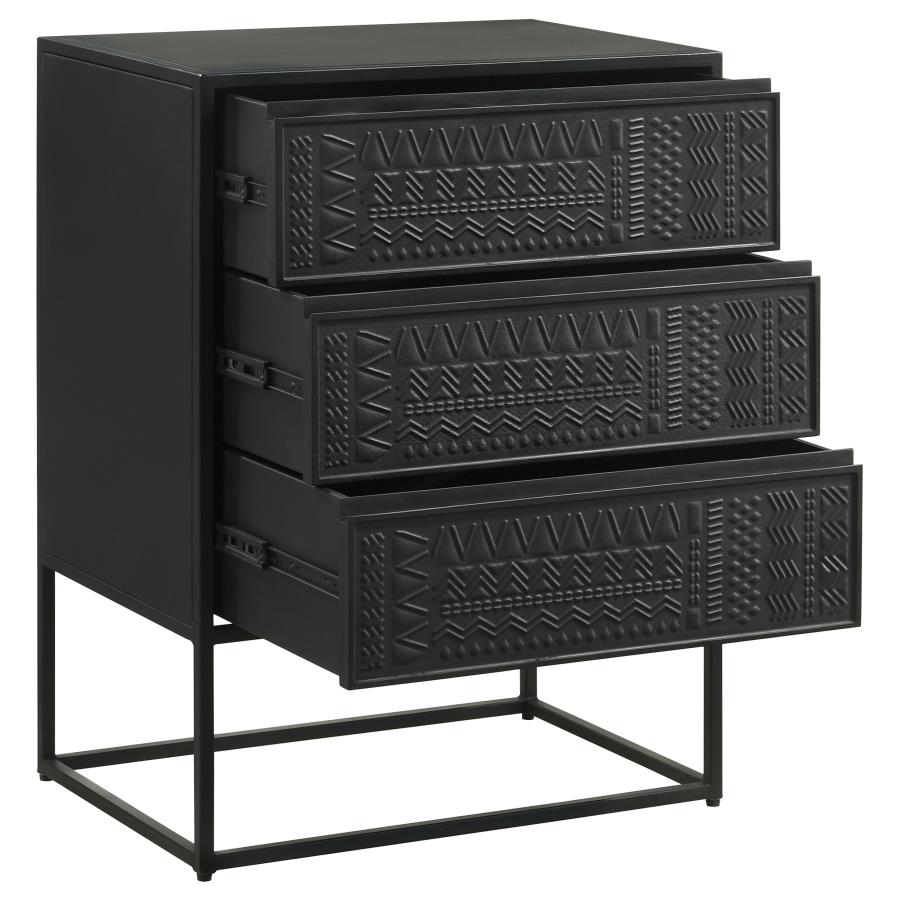 Alcoa Black Tall Accent Cabinet - furniture place usa