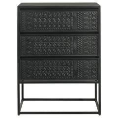 Alcoa Black Tall Accent Cabinet - furniture place usa