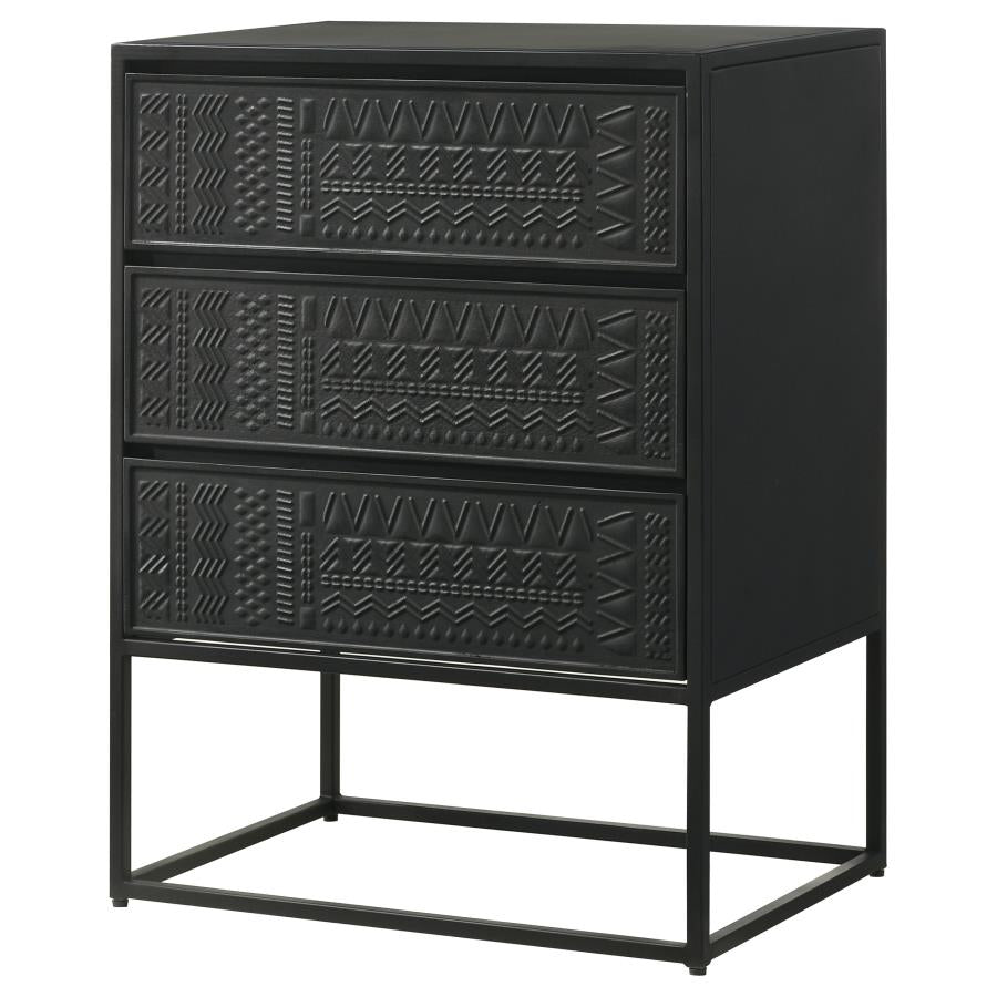 Alcoa Black Tall Accent Cabinet - furniture place usa