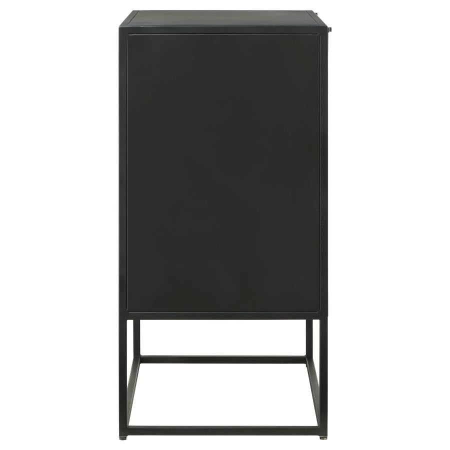 Alcoa Black Tall Accent Cabinet - furniture place usa