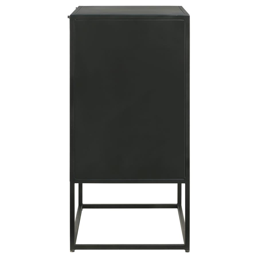 Alcoa Black Tall Accent Cabinet - furniture place usa