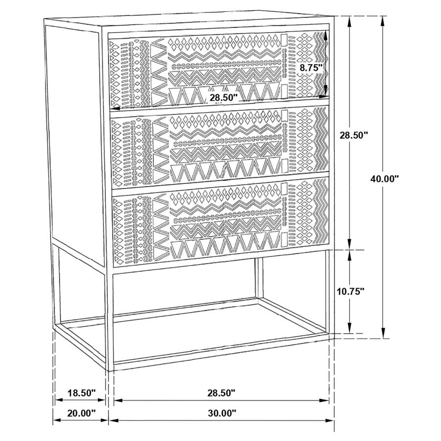 Alcoa Black Tall Accent Cabinet - furniture place usa