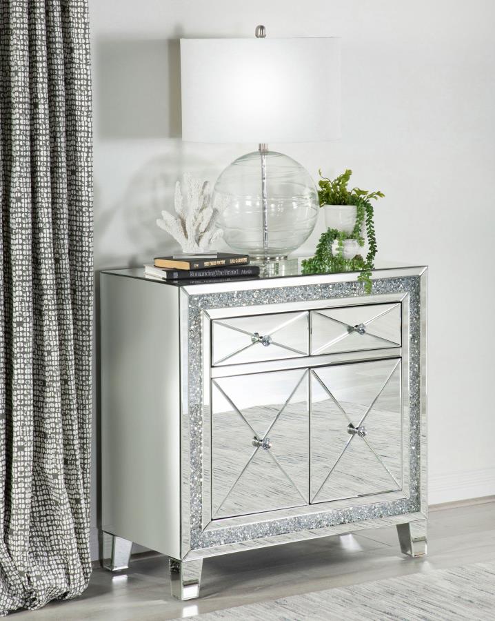 Arwen Silver Accent Cabinet - furniture place usa