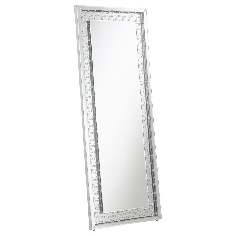 Yves Silver Floor Mirror - furniture place usa