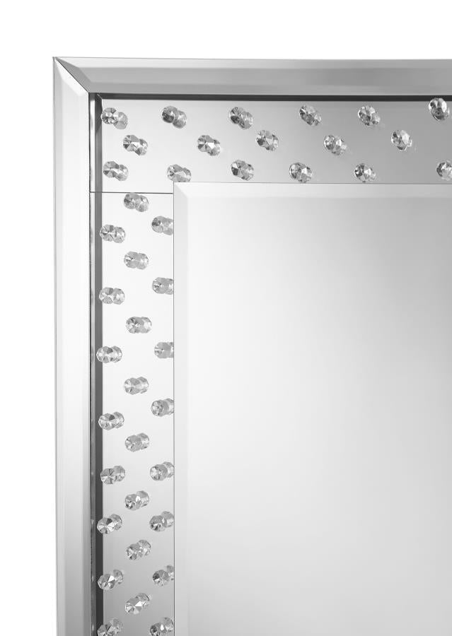 Yves Silver Floor Mirror - furniture place usa