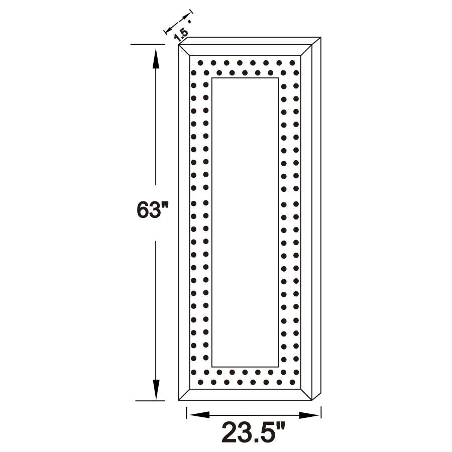 Yves Silver Floor Mirror - furniture place usa