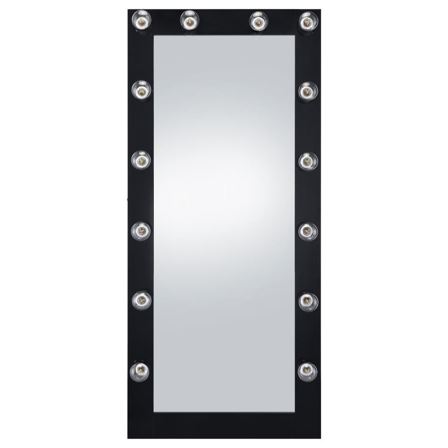 Zayan Black Floor Mirror - furniture place usa