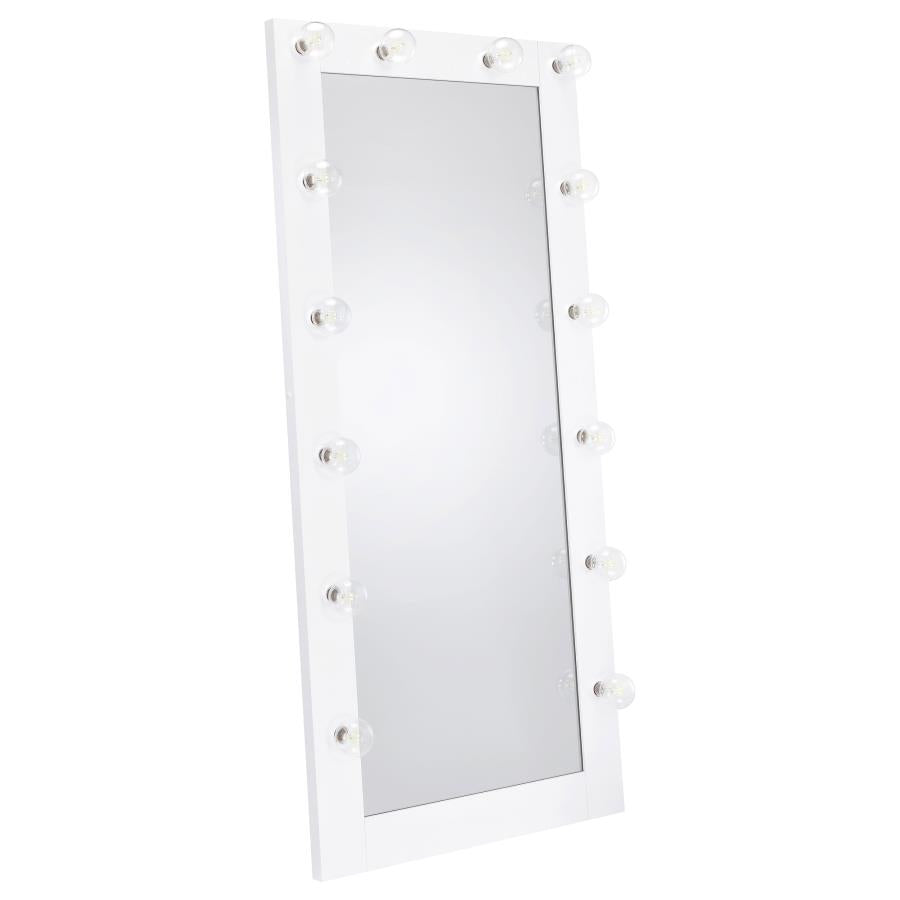 Zayan White Floor Mirror - furniture place usa