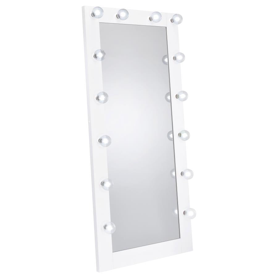 Zayan White Floor Mirror - furniture place usa