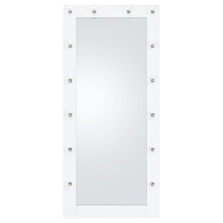 Zayan White Floor Mirror - furniture place usa